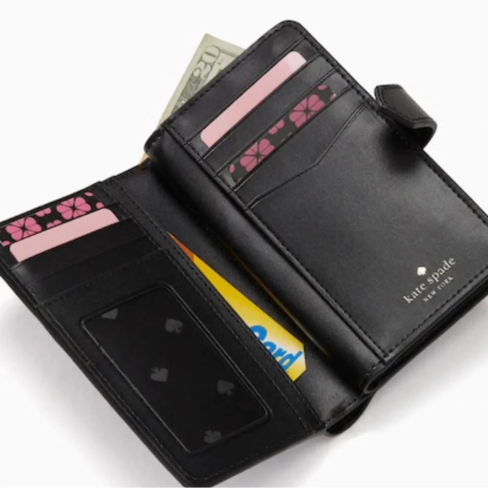 Kate Spade Leila Medium Compartment Bifold Wallet Black